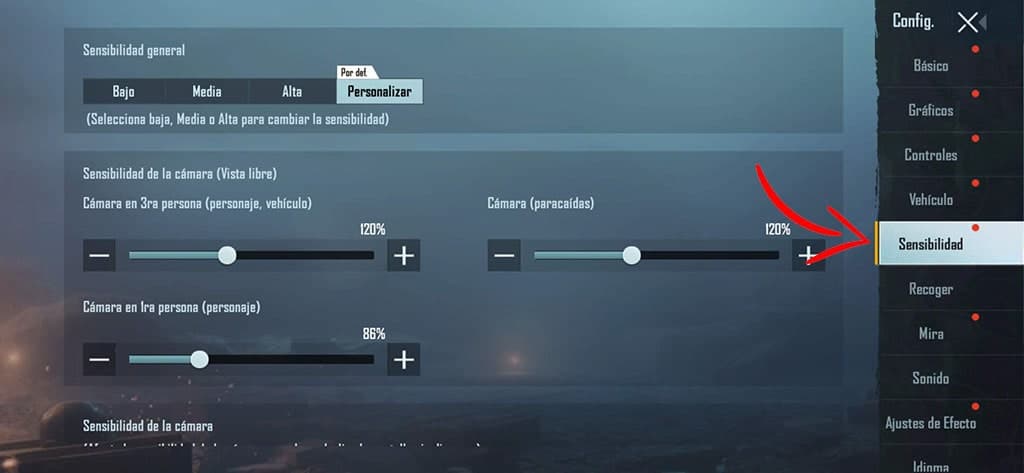 sensibilidades pubg mobile